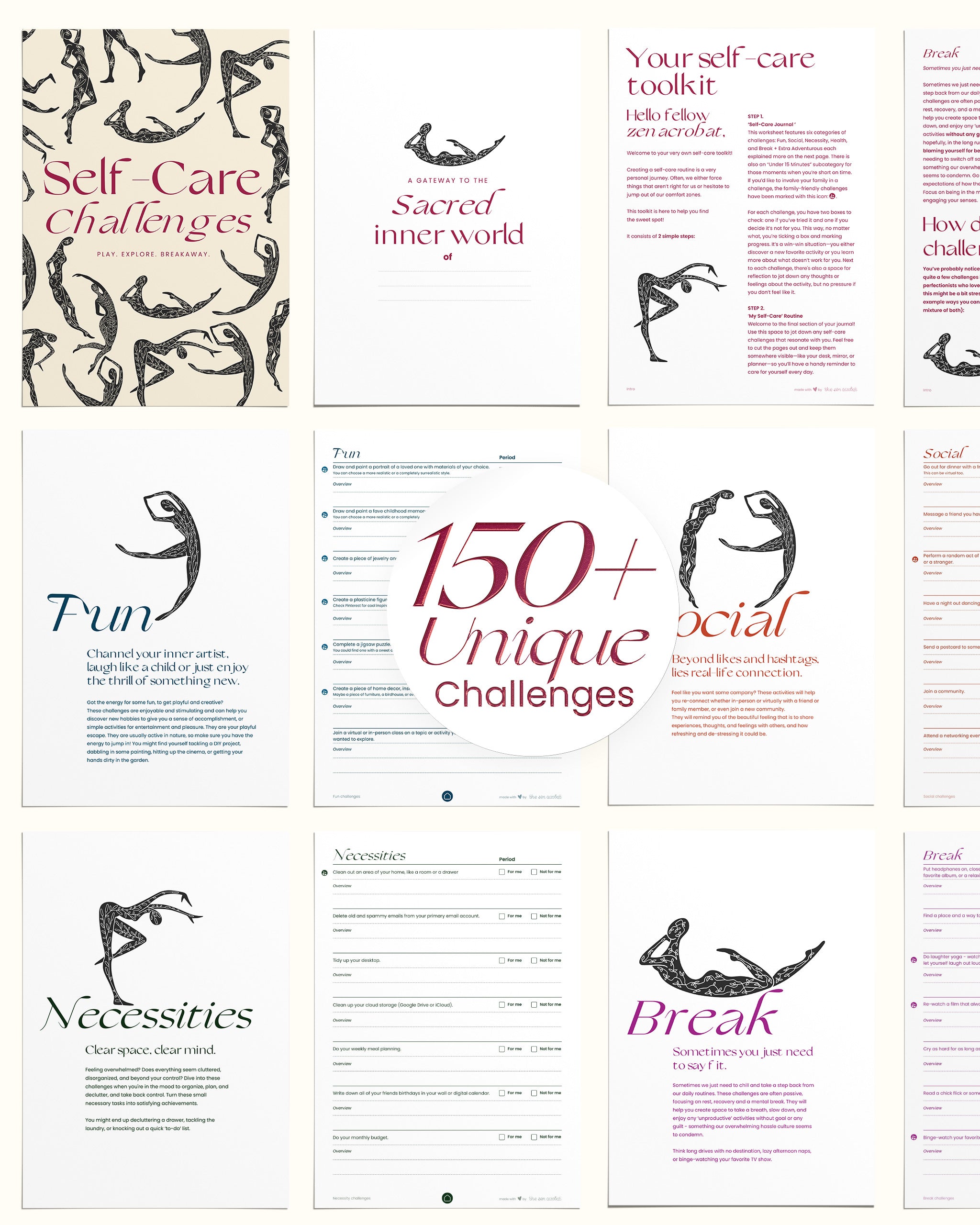 150 unique self-care challenges