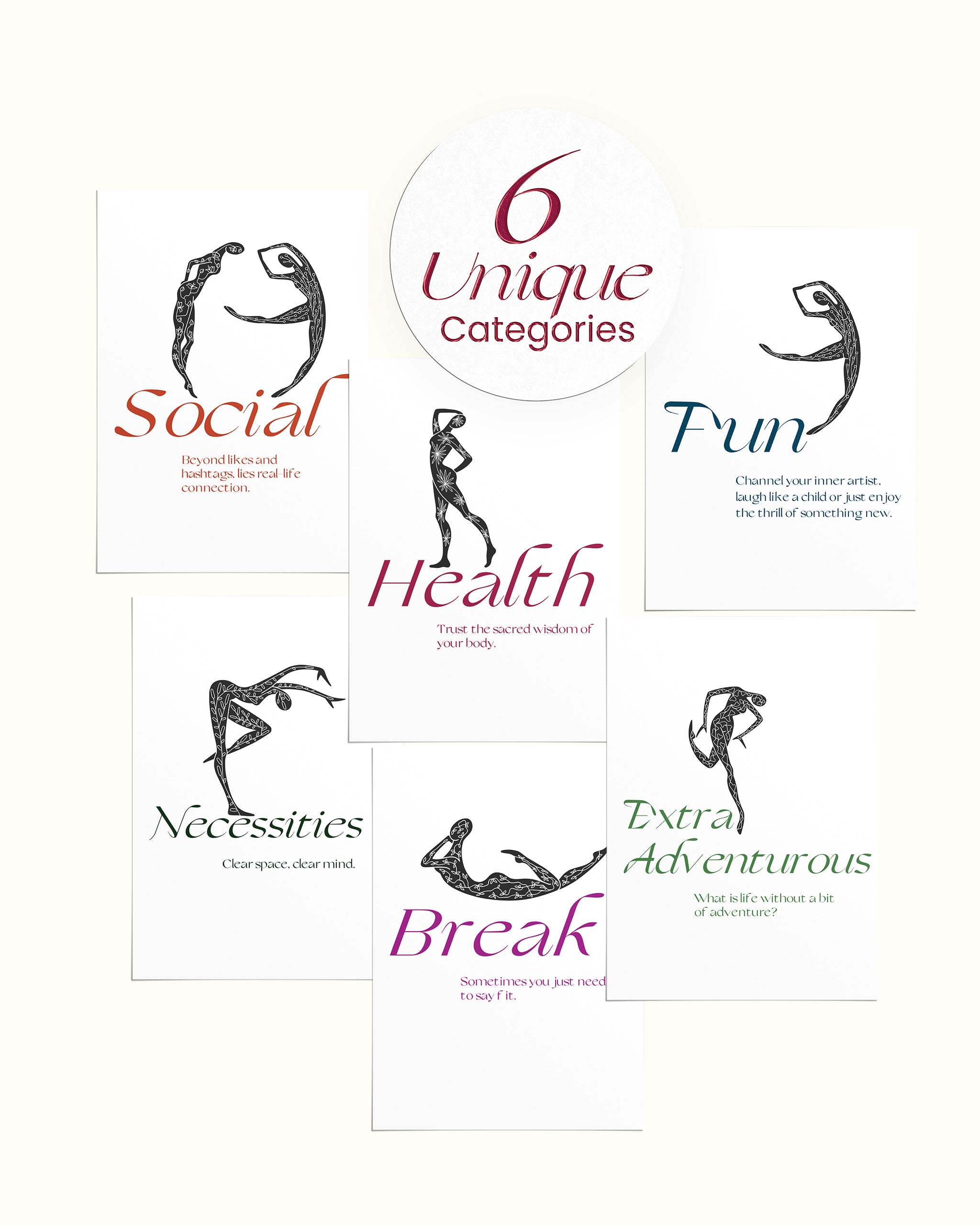 self care bingo in 6 unique categories