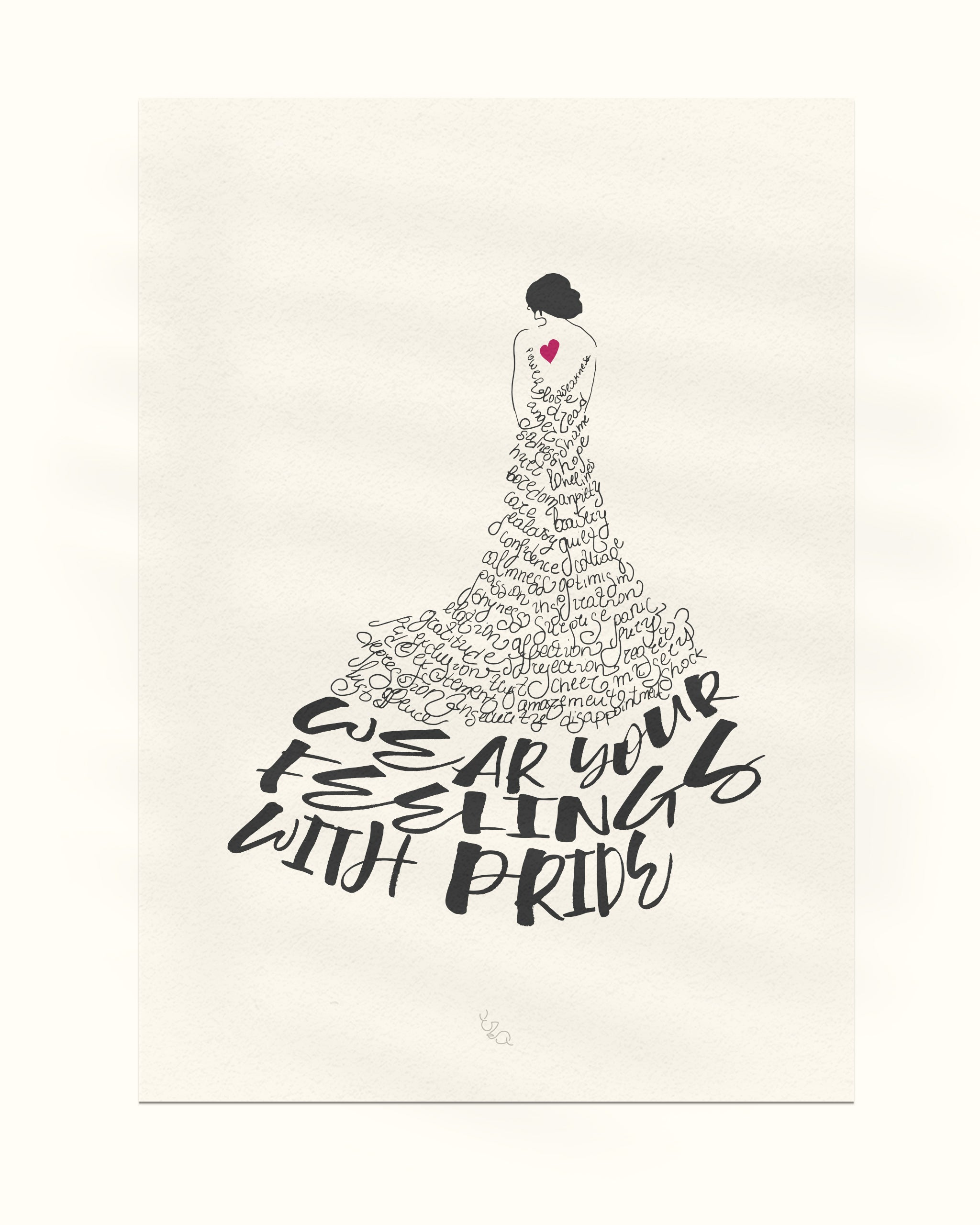 self love wall art with adjectives for feelings