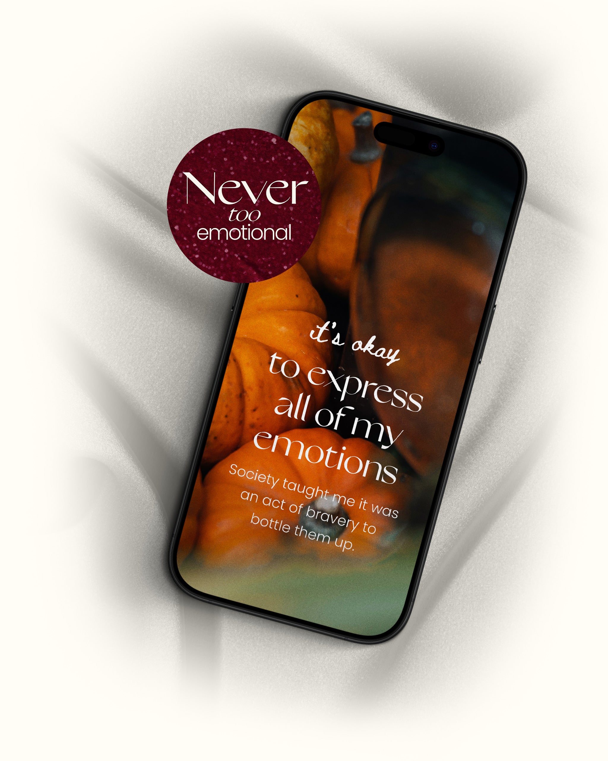 never too emotional iphone autumn wallpaper design shown