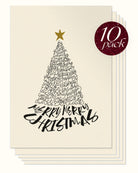 Luxury pack of Christmas cards with a tree design and 'Merry Christmas' text, featuring a star on top.