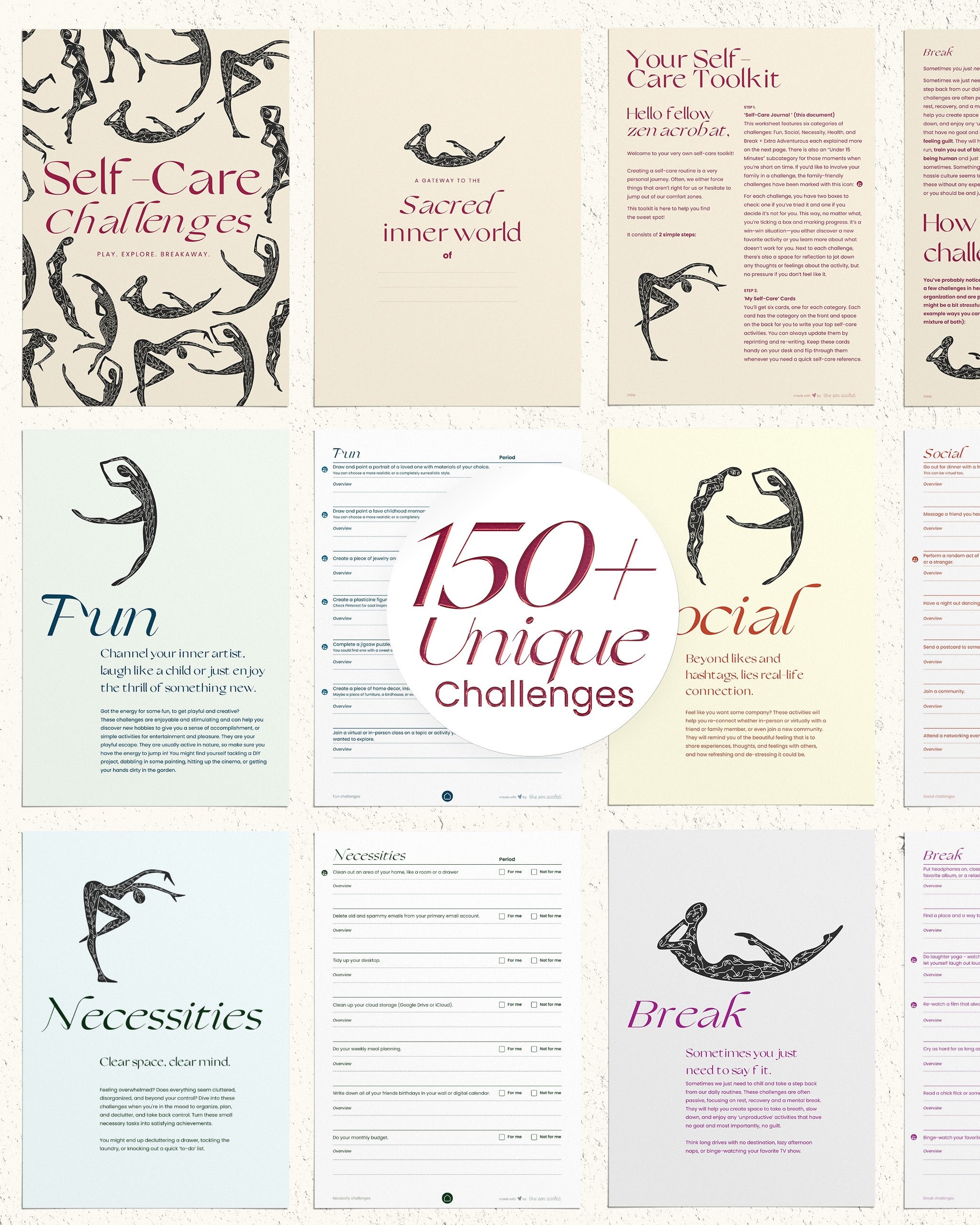 150 unique self-care challenges