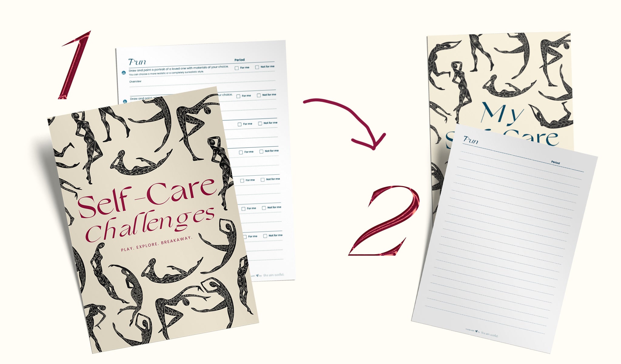 self care challenge planner and routine cards