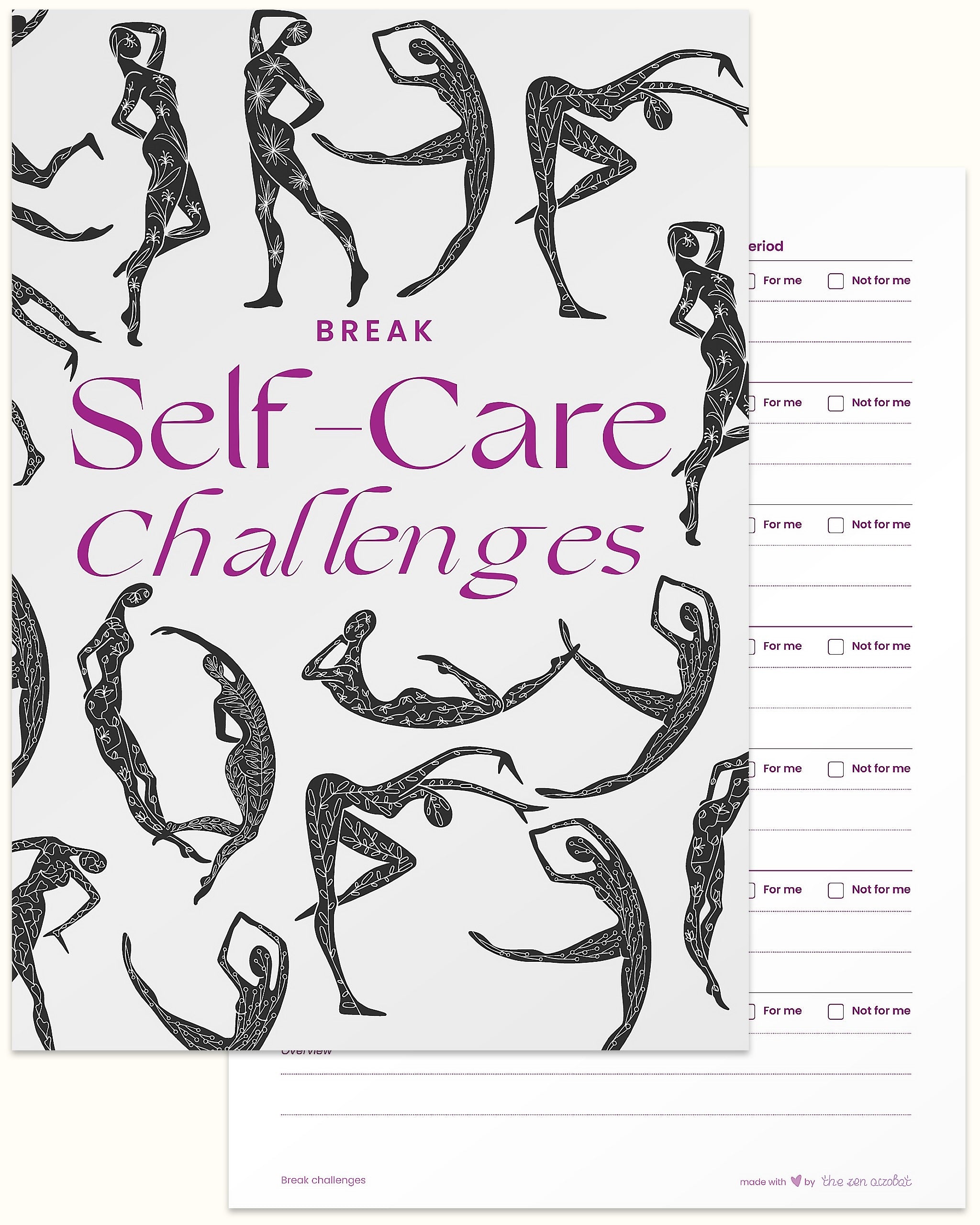 take a break self care challenge worksheets