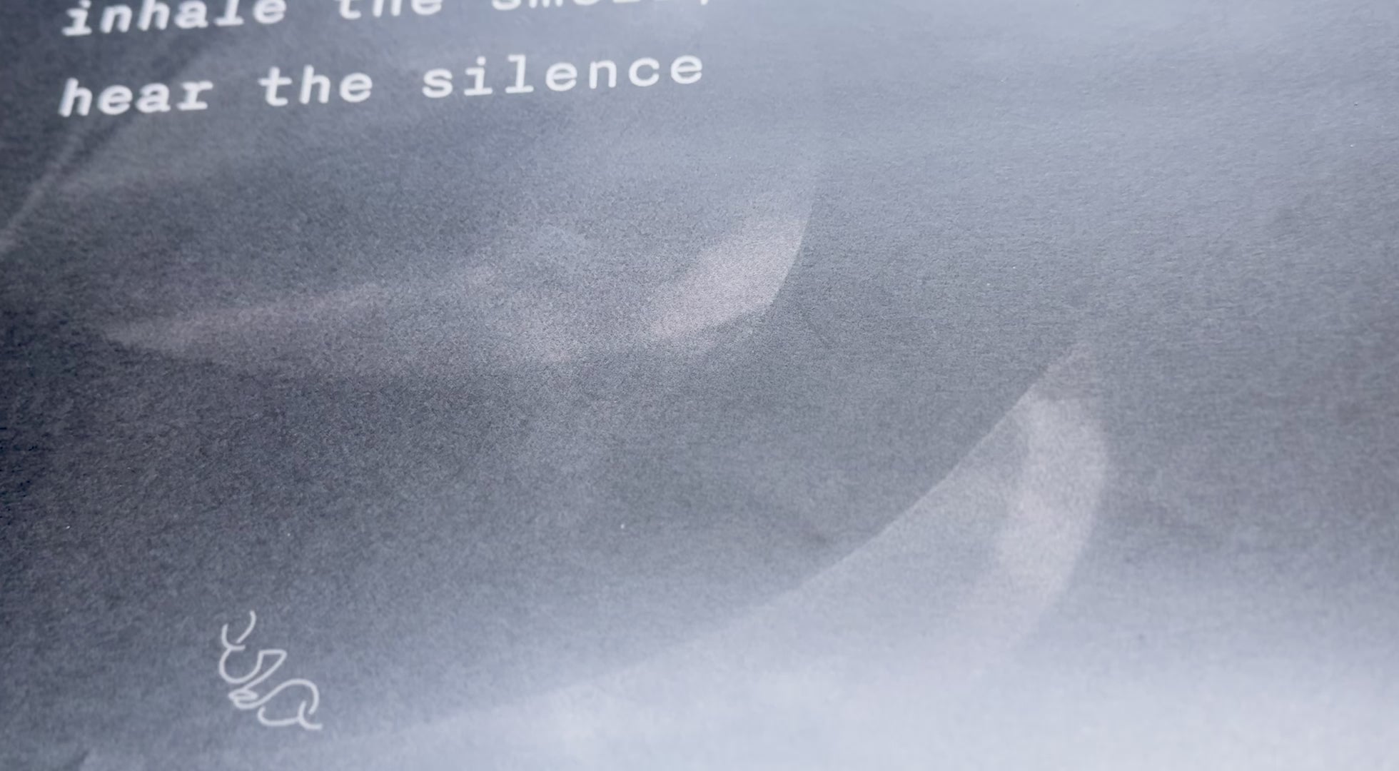 black white and grey "sip your coffee" poster printed on 200 GSM matte paper, video showing a close up of the detail